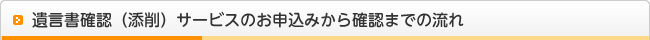 遺言書確認（添削）サービスのお申込みから確認までの流れ